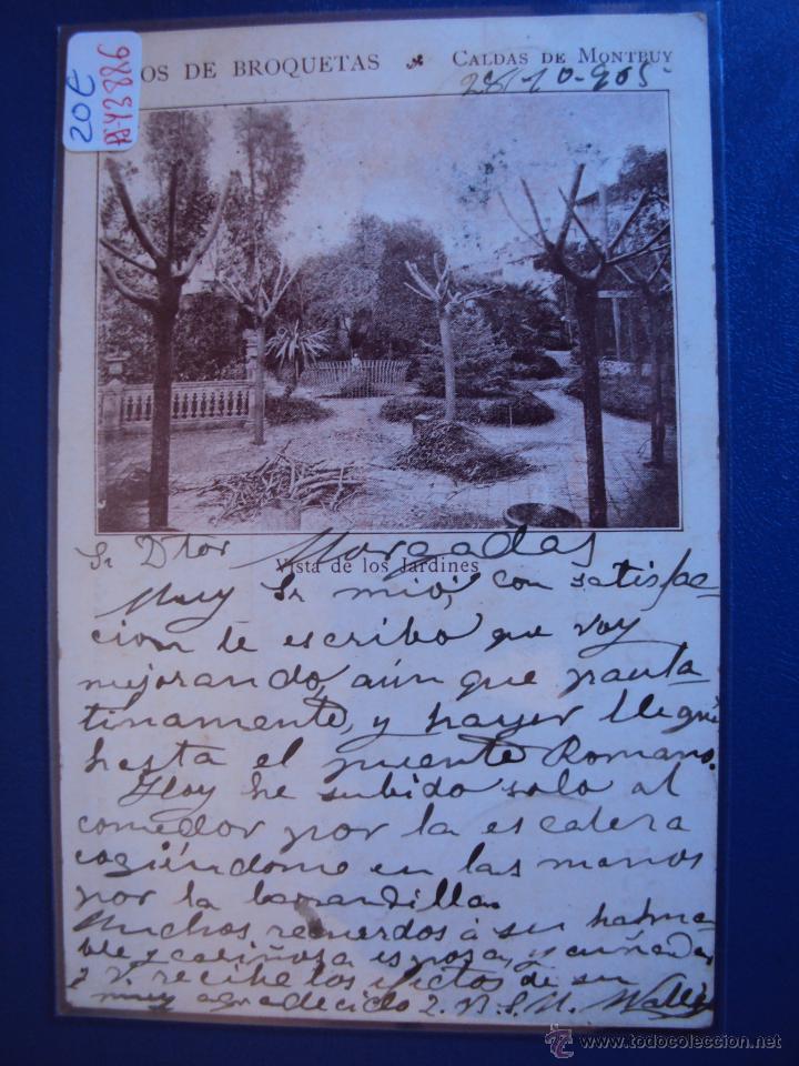 Postkarten: (PS-43886)POSTAL DE CALDAS DE MONTBUY-BA&Ntilde;OS DE BROQUETAS.VISTA DE LOS JARDINES