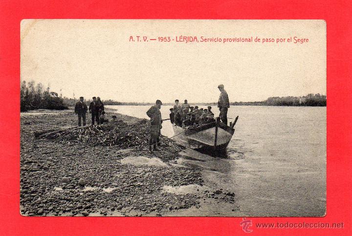 Postales: lerida. atv 1953 servicio provisional paso por el segre