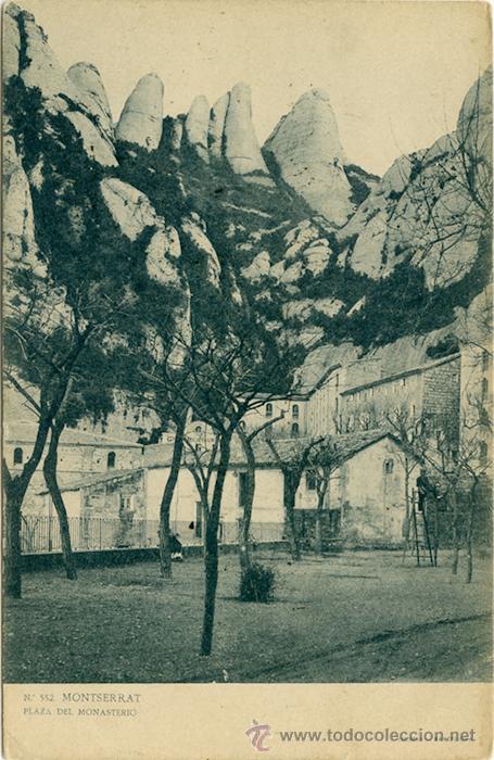 Postais: Montserrat. Plaza del Monasterio. Thomas, n&ordm; 552. Circulada a Francia