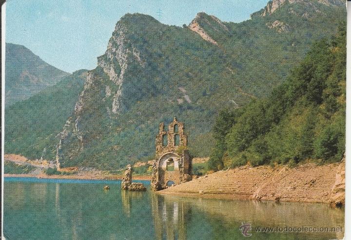 Postales: N&ordm; 23861 POSTAL VALLE DEL RIBAGORZANA LERIDA . PONT DE SUERT. LAGO DE ESCALES. RUINAS DE LAVAIX