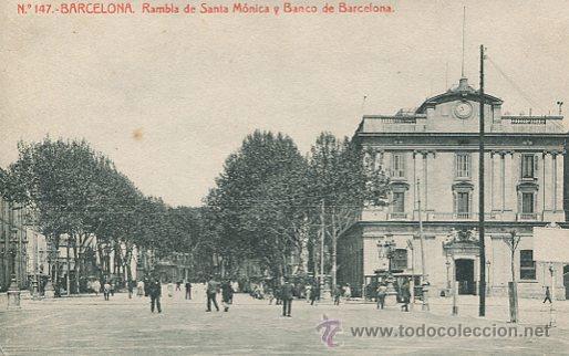 Postales: RAMBLA DE STA M&Oacute;NICA Y BCO DE BARCELONA-N&ordm; 147 THOMAS - Foto 1
