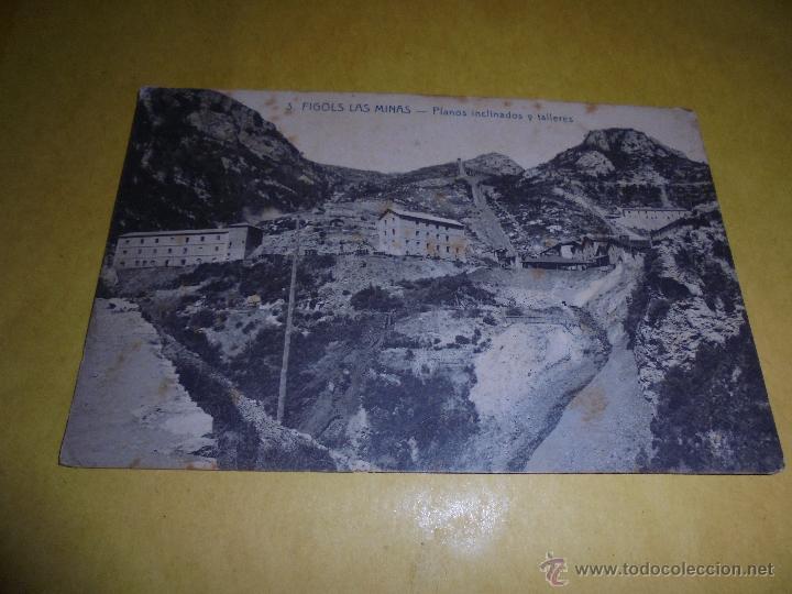 Postkarten: 3 - FIGOLS LAS MINAS - PLANOS INCLINADOS Y TALLERES ANDRES FABERT EDT. CIRCULADA - 14X9 CM.