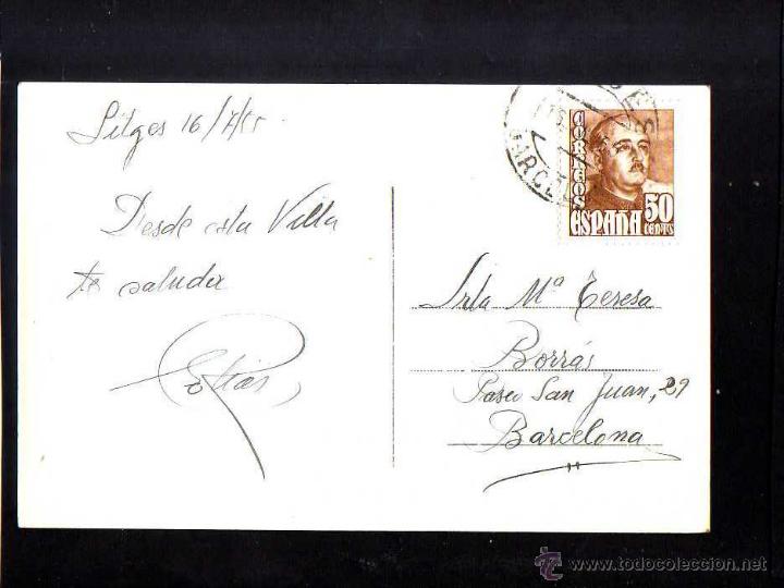 Postales: Postal de Sitges. Detalle del paseo. - Foto 2