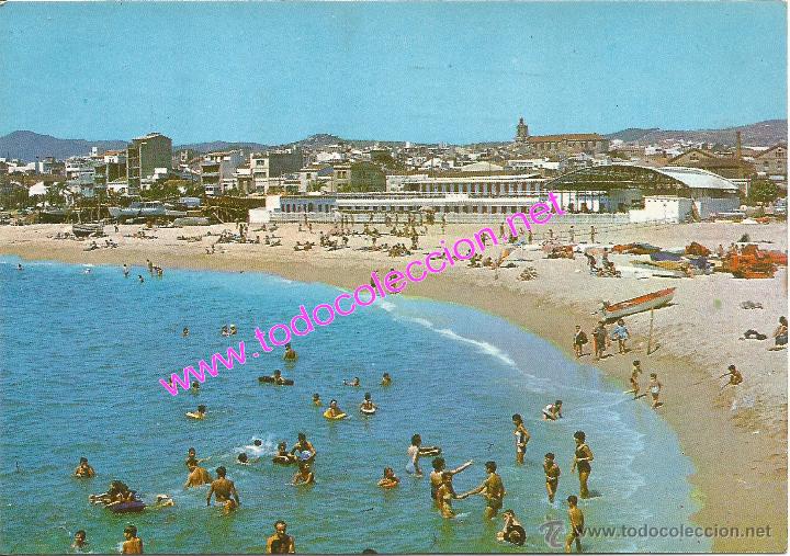 Postales: MATAR&Oacute; (BARCELONA) . PLATJA (POSTAL DE 1972) - Foto 1