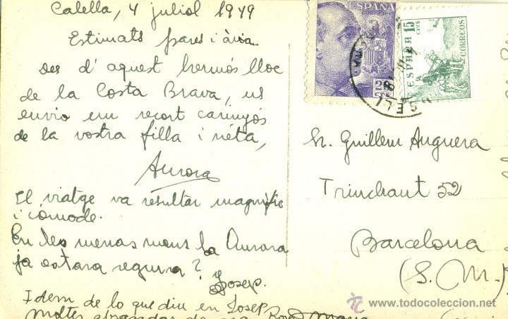 Postales: CALELLA. EL PORT BO. CIRCULADA EN 1949. - Foto 2
