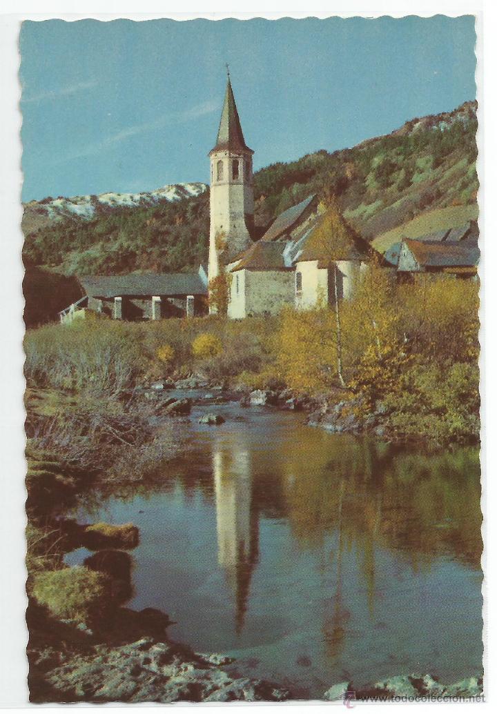 Postales: VALLE DE ARAN N&ordm; 5068 .- SANTUARIO DE MONTGARRI REFLEJADO EN EL NOGUERA PALLARESA