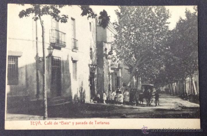 Postkarten: POSTAL TEY&Aacute;. CAF&Eacute; DE BAIX Y PARADA DE TARTANAS. FOTOTIPIA THOMAS.