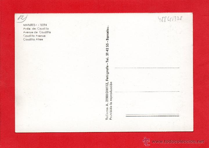 Postales: manresa. 10294 av del caudillo. zerkowitz - Foto 2