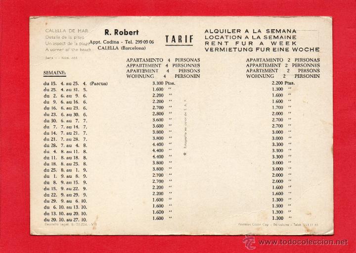 Postales: calella.  apartamentos codina r. robert. tarifas - Foto 1