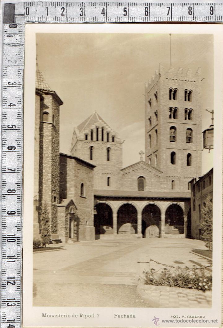 Postales: POSTAL MONASTERIO DE RIPOLL N&ordm;7 FACHADA.F.GUILERA-GIRONA.