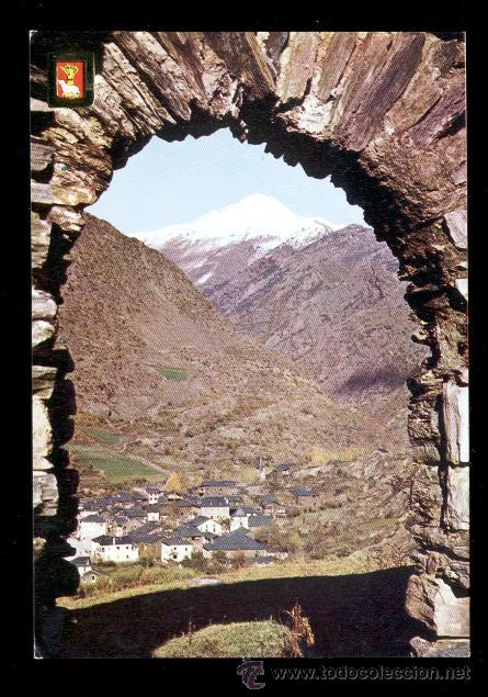 Cartoline: PIRINEU CATAL&Agrave;. VALL FARRERA. ALINS. VISTA GENERAL I PIC MONTEIXO AL FONS.