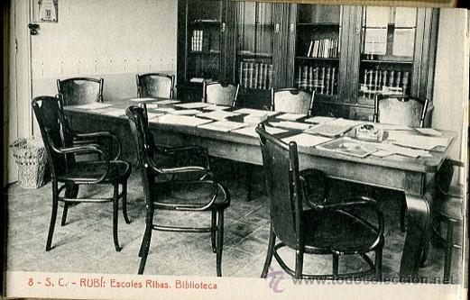 Postales: RUB&Iacute;- ESCOLES RIBAS -- BIBLIOTECA-8- -THOMAS-