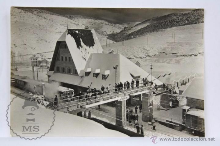 Cartes Postales: Postal Fotogr&aacute;fica Animada - Estaci&oacute;n Esqu&iacute; La Molina. Estaci&oacute;n Ferrocarril - Circulada, A&ntilde;o 1952