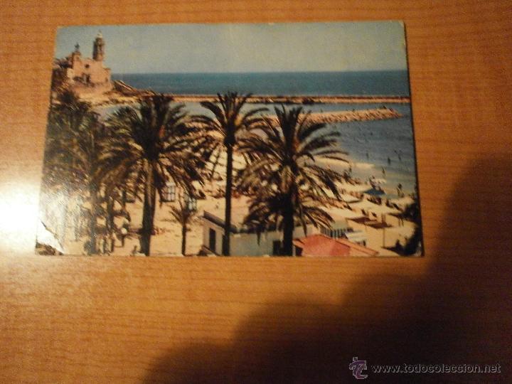 Postales: POSTAL SITGES PASEO DE LA RIBERA Y PUNTA CIRCULADA - Foto 1
