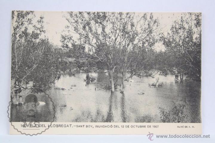 Postkarten: Antigua Postal - San Baudilio / Boi / Boy de Llobregat. 140. Pla Llobregat. Inundaci&oacute;n 1907