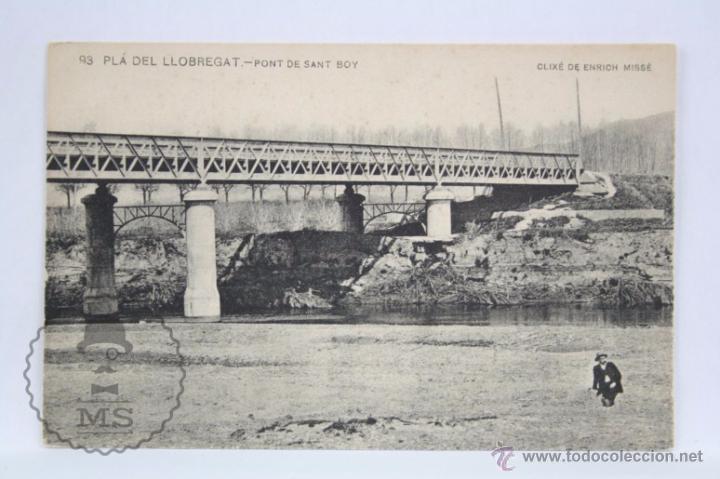 Postkarten: Antigua Postal - San Baudilio / Boi / Boy de Llobregat. 93. Pl&aacute; de Llobregat. Pont de Sant Boy