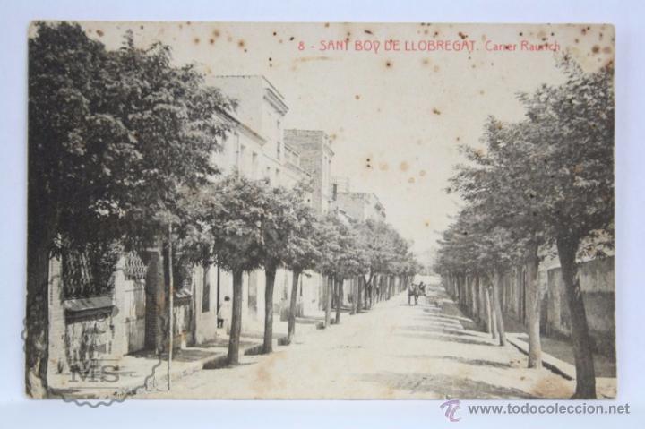 Postkarten: Antigua Postal - 8. San Boy / Sant Boi de Llobregat. Carrer Raurich - Circulada