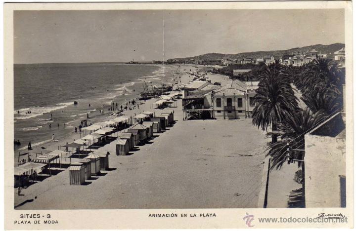 Postkarten: BONITA POSTAL - SITJES (SITGES-BARCELONA) - ANIMACION EN LA PLAYA