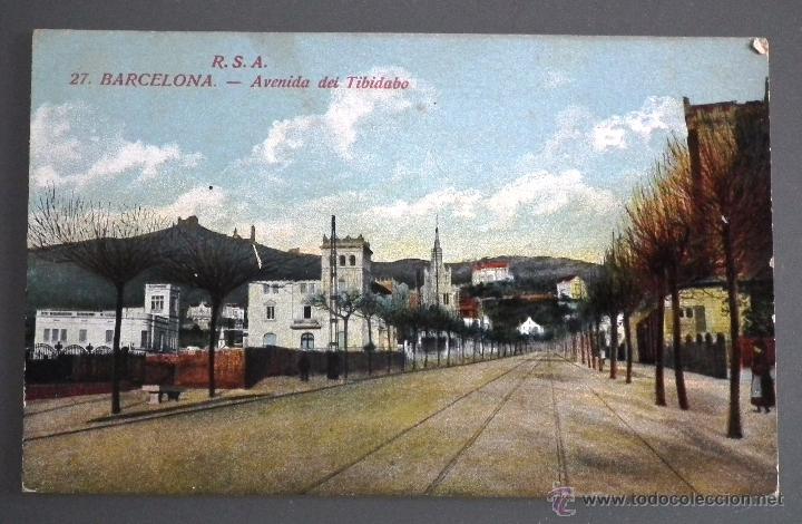 Postcards: POSTAL DE LA AVENIDA DEL TIBIDABO DE BARCELONA, A PRINCIPIOS DEL SIGLO XX