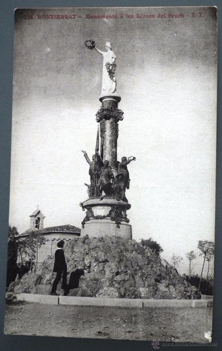 Postales: POSTAL DE MONTSERRAT, N&ordm; 234 - MONUMENTO A LOS H&Eacute;ROES DEL BRUCH. FOT. THIRIAT & C&Iacute;A