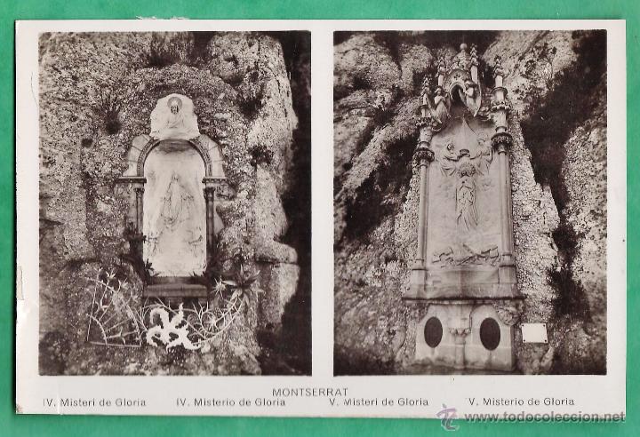 Postales: montserrat - barcelona- 4 i 5 misteri de gloria - 2 fotos en 1 catalan y castellano -nueva -a&ntilde;os 40