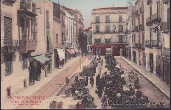 Cartoline: POSTAL VILANOVA I LA GELTRU PLAZA DE LA VERDURA