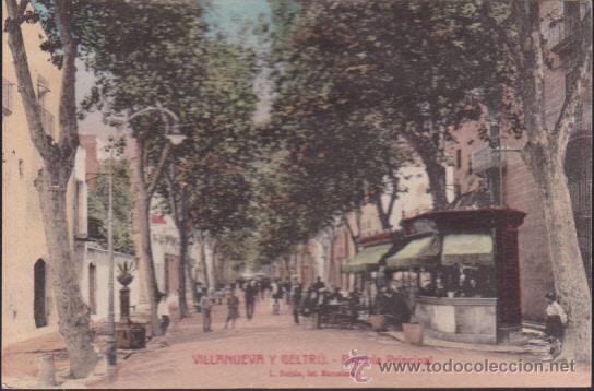 Cartoline: POSTAL VILANOVA I LA GELTRU RAMBLA PRINCIPAL