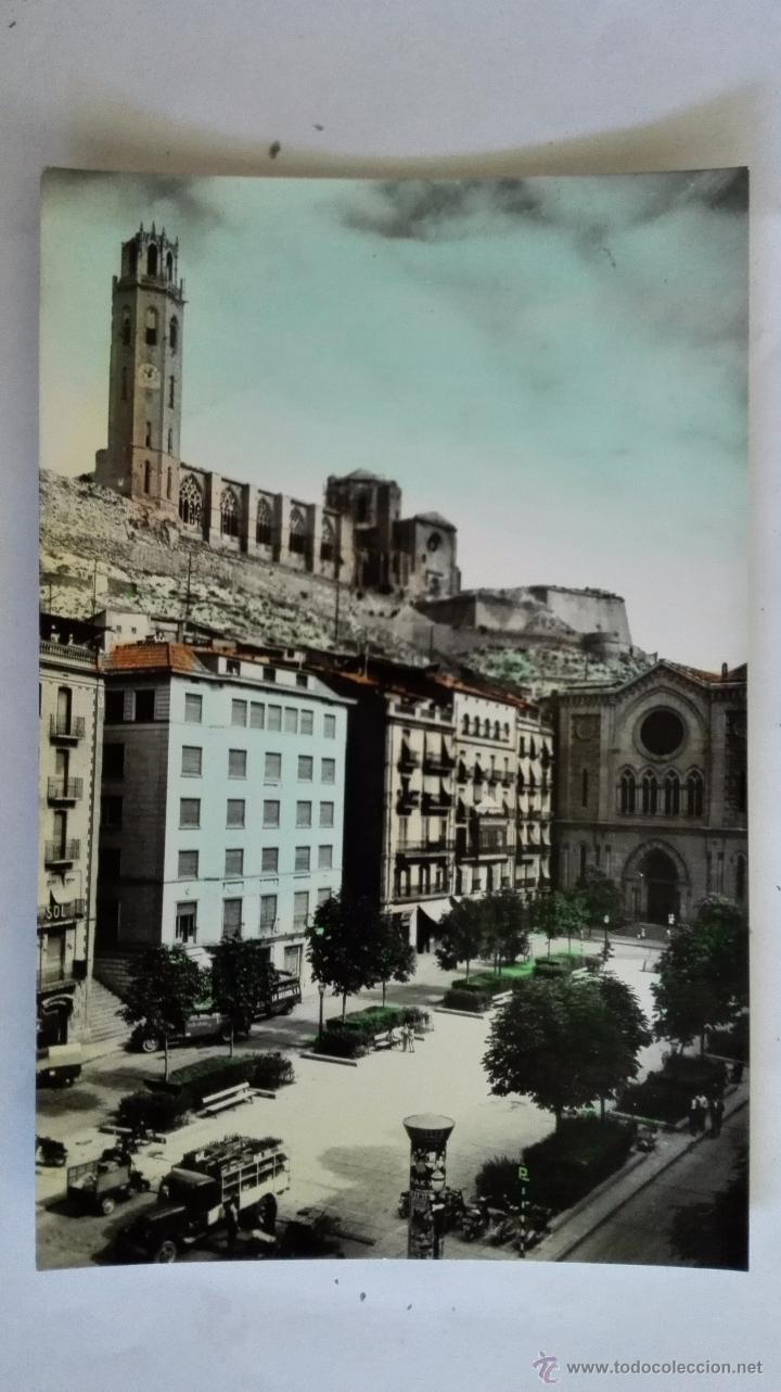 Postales: POSTAL LERIDA - PLAZA DE ESPA&Ntilde;A Y ANTIGUA SEO