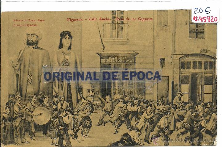 Postkarten: (PS-45920)POSTAL DE FIGUERAS-CALLE ANCHA.PASO DE LOS GIGANTES