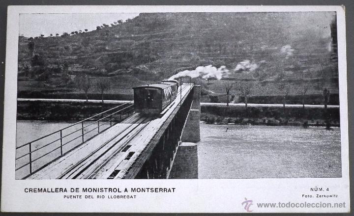 Cartoline: POSTAL DEL CREMALLERA DE MONISTROL A MONTSERRAT - PUENTE DEL R&Iacute;O LLOBREGAT. FOTO ZERKOWITZ