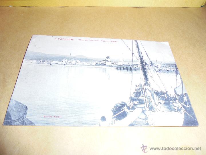 Postkarten: 8 - PALAMOS VISTA DEL ENSANCHE DESDE EL MUELLE EDC. MARULL. POSTAL CIRCULADA 1916 - 14X9 CM.