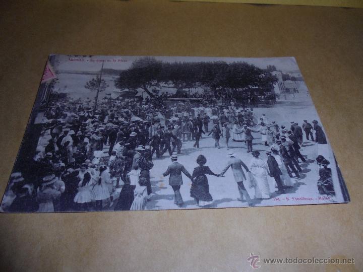 Postkarten: ROSAS - SARDANAS EN LA PLAZA - FOT. B. FONOLLERAS - ROSAS - POSTAL CIRCULADA 1910 - 14X9 CM.