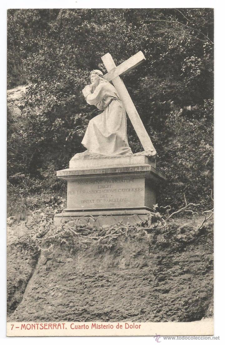 Postales: MONTSERRAT N&ordm; 7 .- CUARTO MISTERIO DE DOLOR .- FOTOTIPIA THOMAS
