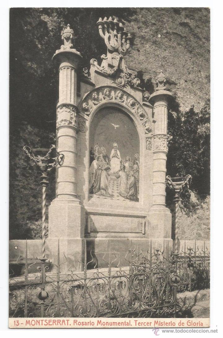 Postales: MONTSERRAT N&ordm; 13 .- ROSARIO MONUMENTAL .- TERCER MISTERIO .- FOTOTIPIA THOMAS