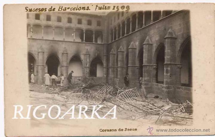 Postales: SUCESOS DE BARCELONA 1909- CORAZ&Oacute;N DE J&Eacute;SUS - Foto 1