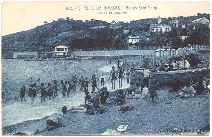 Postcards: S. FELIU DE GUIXOLS BANYS SANT TELM 1925