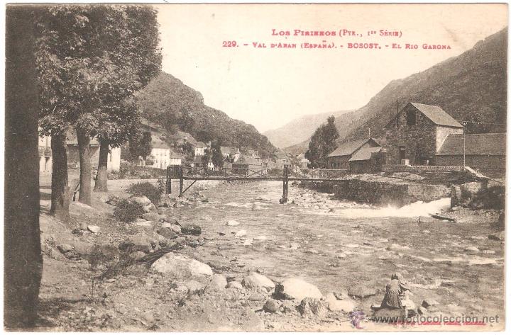 Postales: VALLE DE ARAN BOSOST EL R&Iacute;O GARONA