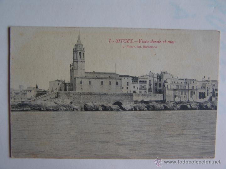 Postales: POSTAL DE SITGES VISTA DESDE EL MAR - Foto 1