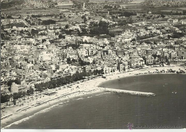 Postales: BARCELONA SITGES VISTA AEREA ESCRITA - Foto 1