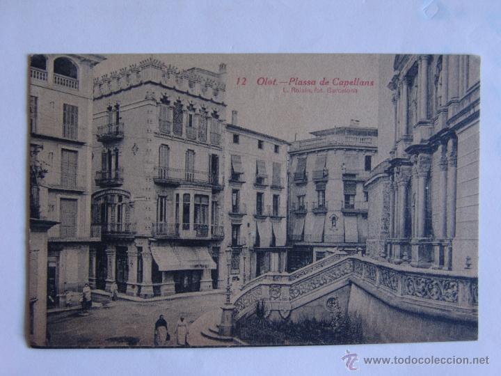 Postales: POSTAL DE OLOT PLASSA DE CAPELLANS - Foto 1