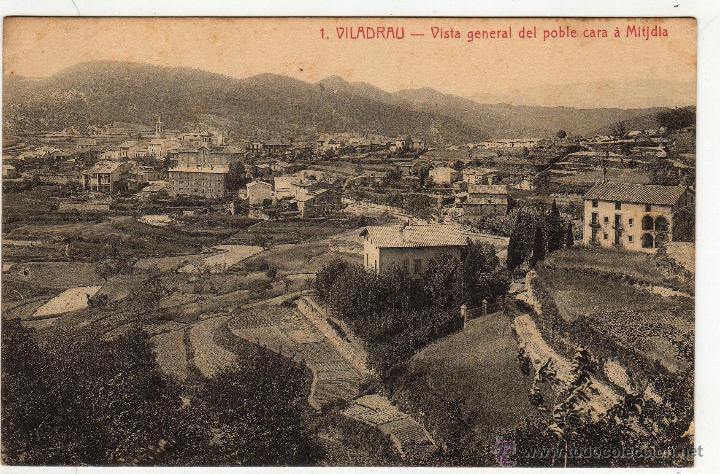 Cartoline: VILADRAU 1910 VISTA GENERAL CARA al mitjdia