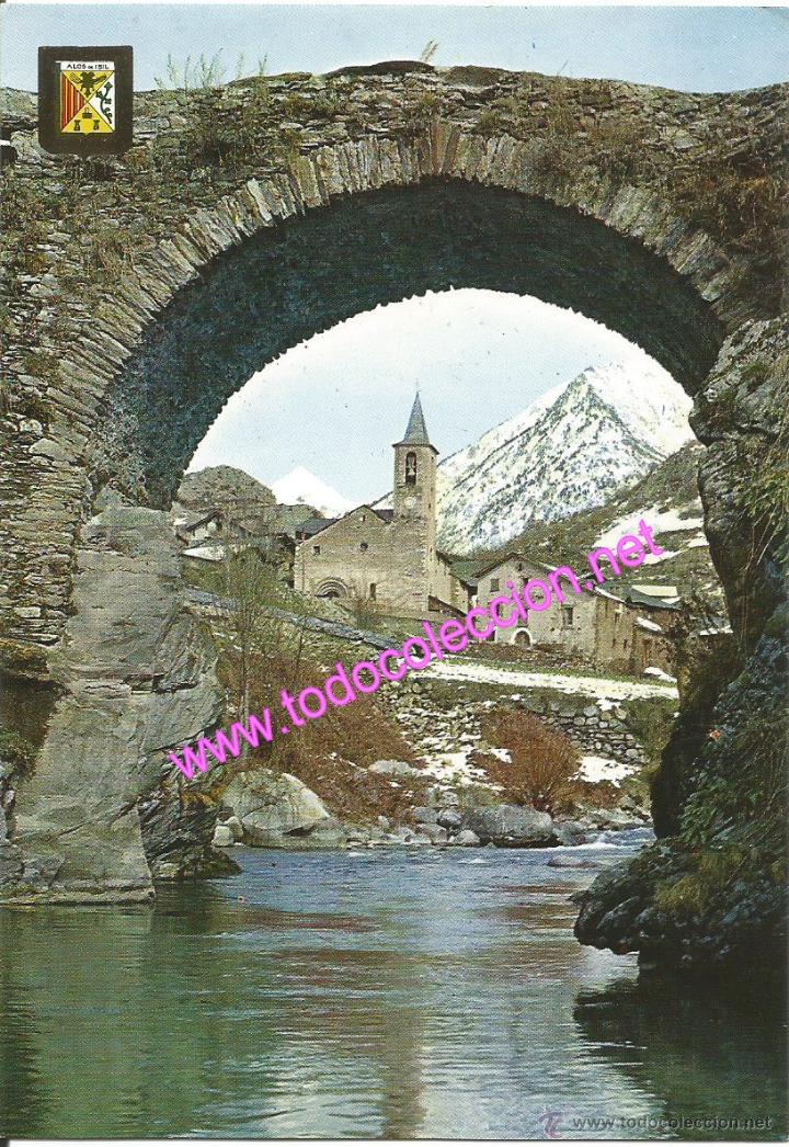 Postales: AL&Oacute;S D'ISIL - ALT &Agrave;NEU (PIRINEU CATAL&Agrave;) IGLESIA DE SANT LLISER - POSTAL DE 1970