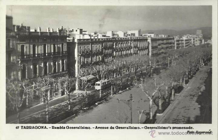 Postales: TARRAGONA RAMBLA GENERALISIMO ESCRITA - Foto 1