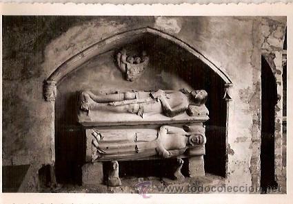 Cartoline: ANTIGUA POSTAL VALLBONA DE LAS MONJAS SEPULCRO DE RAMON ALEMANY DE TORALLA Y ESPOSA LAORATORIOS CALA