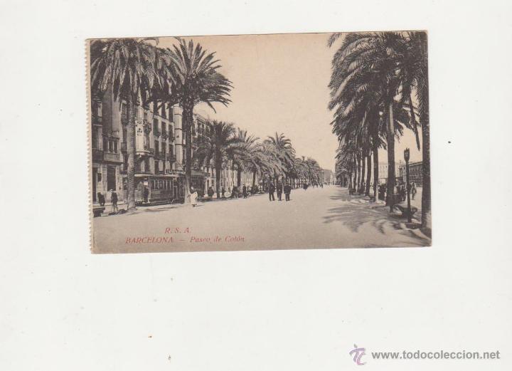 Postkarten: Barcelona.- Paseo de Col&oacute;n. R.S.A.