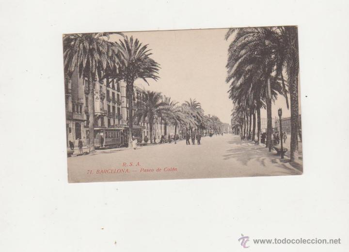 Postkarten: Barcelona.- Paseo de Col&oacute;n. R.S.A.