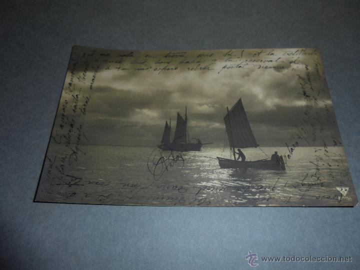 Postkarten: ANTIGUA POSTAL FOTOGRAFICA - BARCOS ,MANDADA DESDE MATAR&Oacute; - CIRCULADA 1912- 14X9 CM.