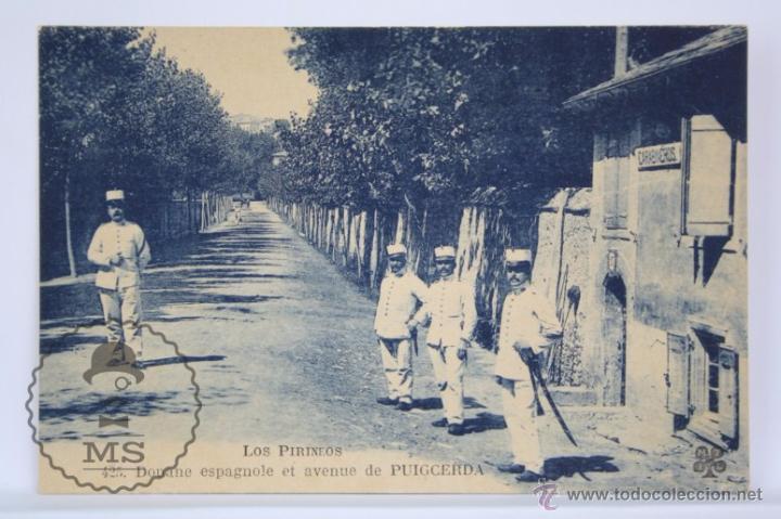 Postkarten: Antigua Postal Animada - Los Pirineos. 425. Douane Espagnole et Avenue Puigcerda - Aduana - Sin Circ