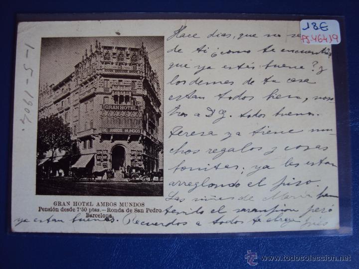 Postcards: (PS-46419)POSTAL DE BARCELONA-GRAN HOTEL AMBOS MUNDOS