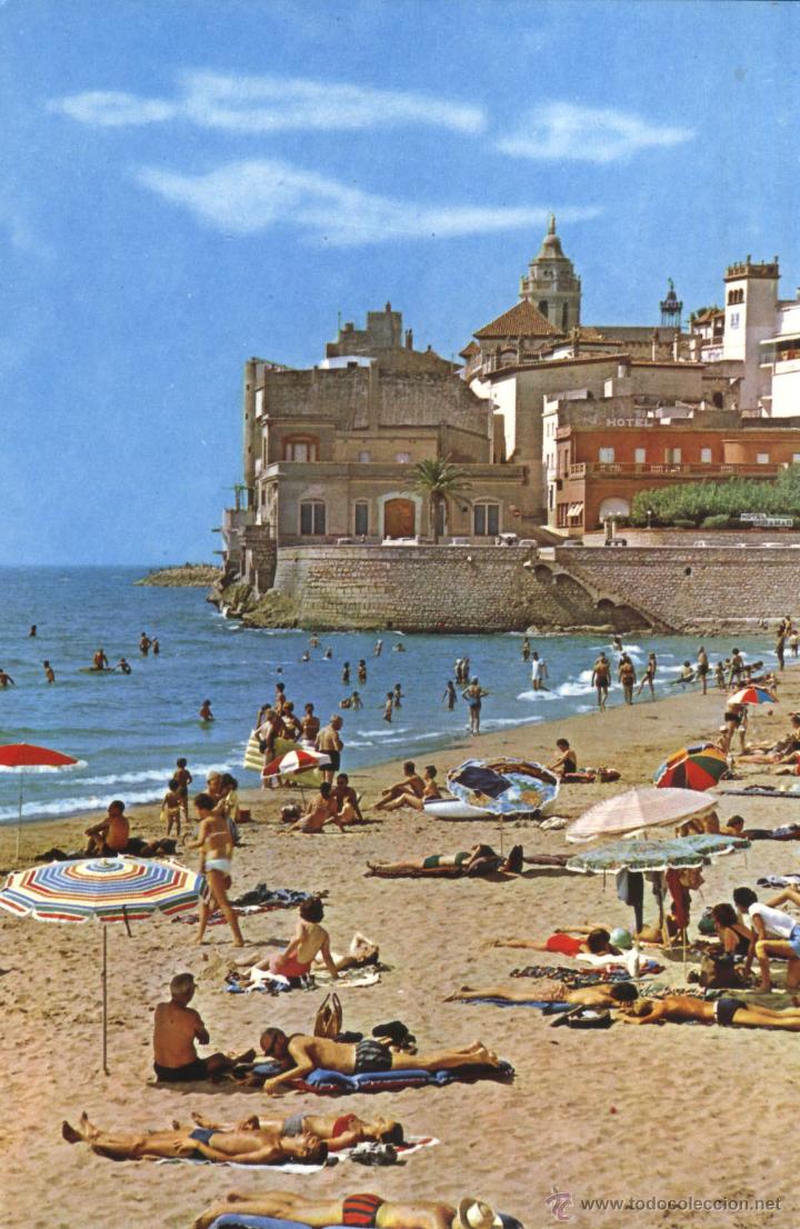 Postales: SITGES - PLAYA DE SAN SEBASTIAN - Foto 1
